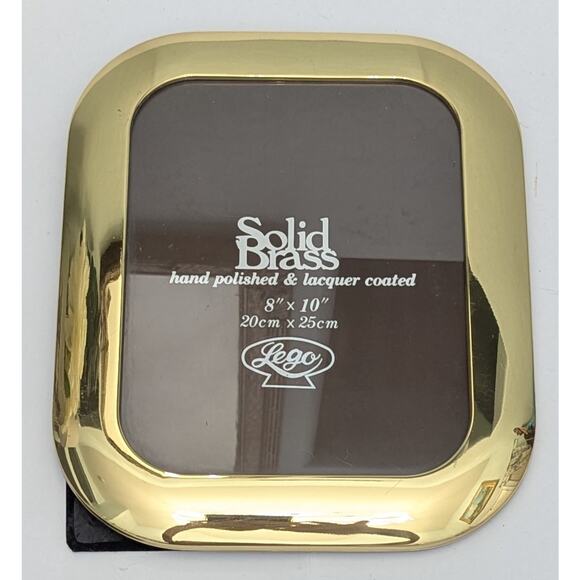 80's Picture Frame Easel Back Brass Gold Holds 8x10 New Old Stock Box Rectangle - Picture 1 of 3